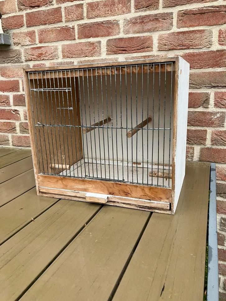 HOUTEN VOGELKOOI VOOR KANARIE- PARKIET NU 15 EURO, Animaux & Accessoires, Oiseaux | Cages & Volières, Comme neuf, Cage à oiseaux