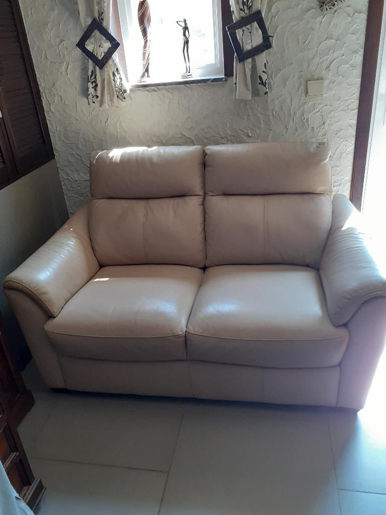 Canapé cuir, Ophalen, 150 tot 200 cm, Tweepersoons, Zo goed als nieuw
