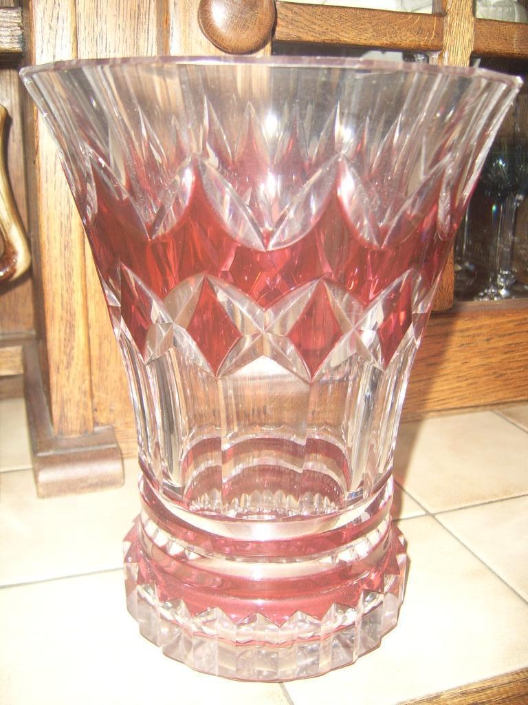 2 superbes vases en cristal du val saint lambert signés, Antiquités & Art, Antiquités | Verre & Cristal, Enlèvement