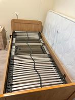 Éénpersoonsbed met electriche lattenbodem en matras, Ophalen, 90 cm, Eenpersoons, Beige