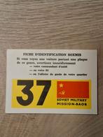 Fiche d'identification ABL guerre froide de SOXMIS URSS, Envoi, Autres, Autres types