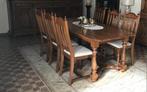 Eettafel massieve eik en 6stoelen, Ophalen, Zo goed als nieuw