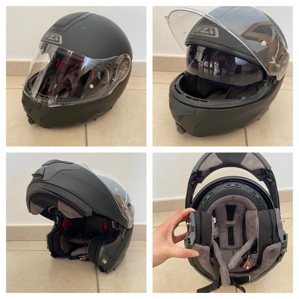 Casque moto modulable, quasi neuf, double-visière solaire, M, Motos, Enlèvement, M, Casque intégral