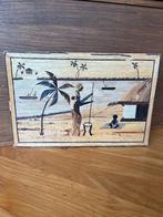 Collage africain vintage sur panneau de fibre, Antiquités & Art, Enlèvement ou Envoi