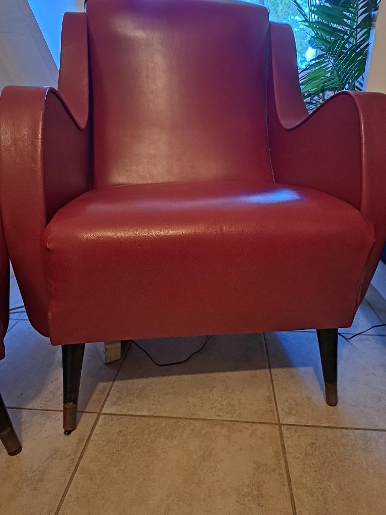 2 Vintage lederen zetels, Ophalen, Zo goed als nieuw, Leer, Vintage