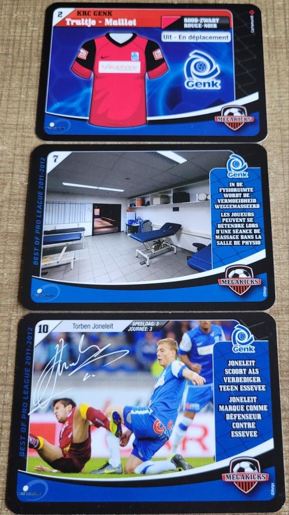 KRC Genk seizoen 2011-2012: 3 Megakicks kaarten, Ophalen of Verzenden, Zo goed als nieuw, Poster, Plaatje of Sticker