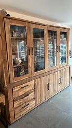 Prachtige massief houten vitrinekast – zeer goede staat, Huis en Inrichting, Kasten | Vitrinekasten, Ophalen, Met deur(en), Zo goed als nieuw