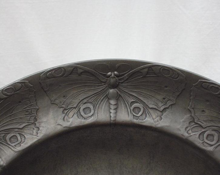 Plat Art Nouveau (40 cm) - Hugo Leven - Kayserzinn., Antiquités & Art, Antiquités | Accessoires de maison, Enlèvement ou Envoi