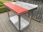 inox tafel met polyethyleen werkblad, Ophalen, Gebruikt, Meubilair