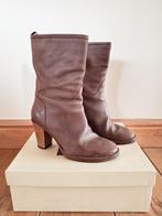 Halfhoge damesbotjes Nathalie Verlinden (leder - maat 38), Kleding | Dames, Bruin, Lage of Enkellaarzen, Zo goed als nieuw, Ophalen