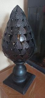 lamp van smeedijzer en hout, Chic, Ophalen of Verzenden, Zo goed als nieuw, Minder dan 50 cm