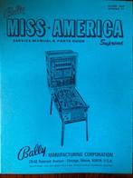 BINGO BALLY MISS AMERICA SUPREME SERVICE MANUAL & PARTS GUID, Verzamelen, Ophalen of Verzenden, Zo goed als nieuw