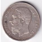 België, 5 Francs, 1875, zilver, Zilver, Zilver, Losse munt, Verzenden