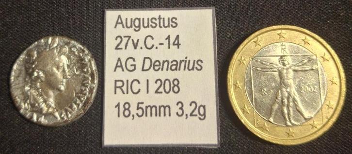 Keizer 1.1: Augustus - Zilver AG Denarius - VF+, Postzegels en Munten, Munten | Europa | Niet-Euromunten, Losse munt, Overige landen