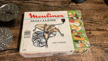 Vintage moulinex mouli-julienne met 5 platen, Antiek en Kunst, Ophalen of Verzenden