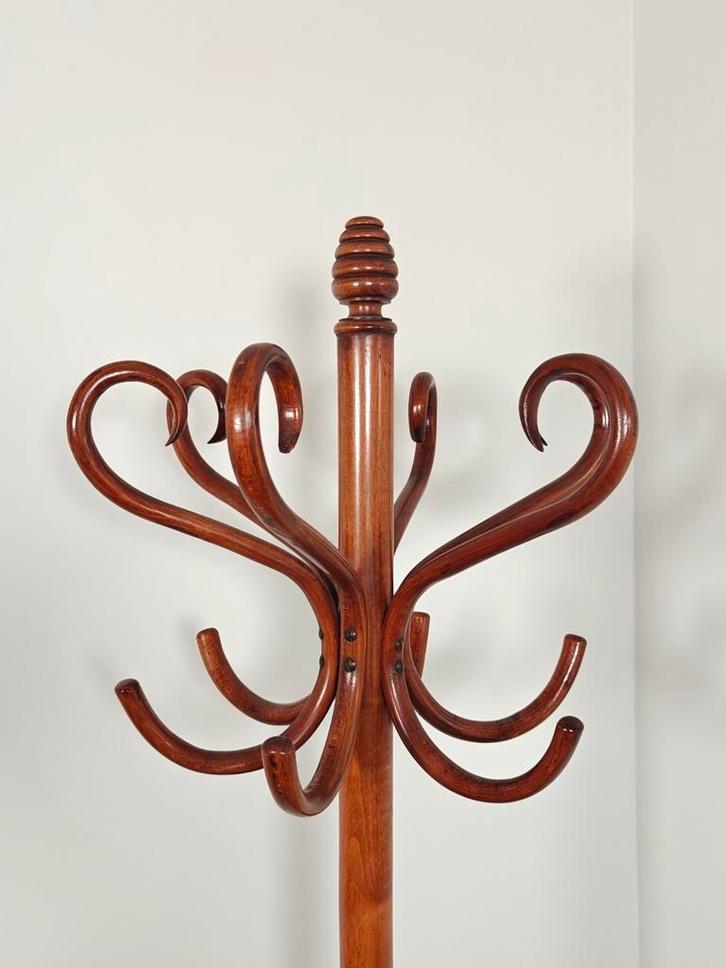 Antieke thonet stijl staande kapstok, Huis en Inrichting, Woonaccessoires | Kapstokken, Gebruikt, Staande kapstok, Hout, Ophalen