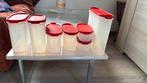Set van 7 vintage Tupperware ovale modulaire dozen, Ophalen of Verzenden, Gebruikt, Rood, Bak of Kom