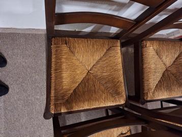 6 massief eiken stoelen met rieten zit  beschikbaar voor biedingen