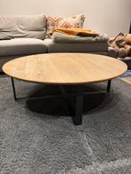 Salontafel in natuureik met metalen onderstel, Huis en Inrichting, Tafels | Salontafels, Ophalen, Gebruikt