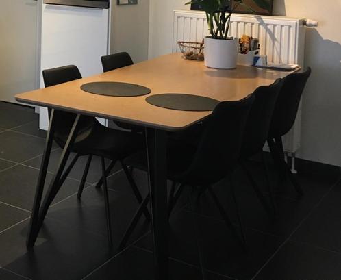 tafel + 6 stoelen (overstock home) te koop, Maison & Meubles, Salles à manger complètes, Comme neuf, 4 à 6 chaises, Enlèvement