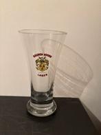 Oud decalco bierglas Gouden Hoorn Lager Ninove, Verzamelen, Ophalen of Verzenden, Zo goed als nieuw, Glas of Glazen, Overige merken
