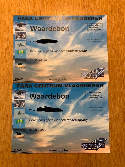 Tandemsprong Skydive Flanders, Tickets en Kaartjes, Overige Tickets en Kaartjes, Eén persoon