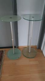 3570 Alken. 2 bijzettafeltjes in glas., Ophalen, Gebruikt, Glas