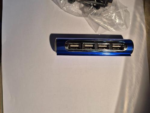 Hub USB Bleu 4 ports 2.0, Computers en Software, Pc- en Netwerkkabels, Nieuw, Ophalen
