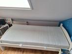 Lit, sommier et matelas 90 x 200, Huis en Inrichting, Ophalen, 90 cm, Wit, Zo goed als nieuw