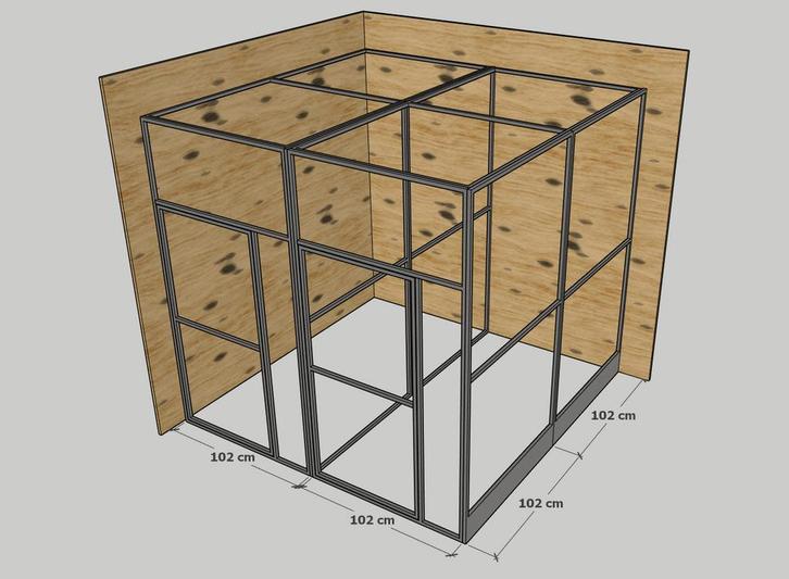 Volière double (contre un mur), Animaux & Accessoires, Oiseaux | Cages & Volières, Comme neuf, Volière, Aluminium, Enlèvement