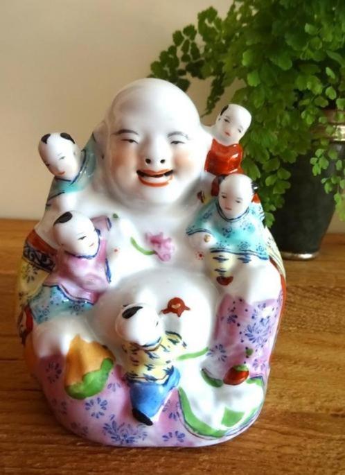 Family Rose porcelaine chinoise bouddha rieur avec 5 enfants, Antiquités & Art, Antiquités | Porcelaine, Enlèvement ou Envoi