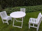 Houten kindertafel met 3 stoeltjes, Ophalen, Gebruikt