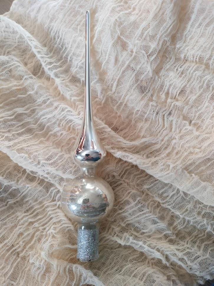 Vintage kerstboompiek zilver, Diversen, Kerst, Gebruikt, Ophalen of Verzenden