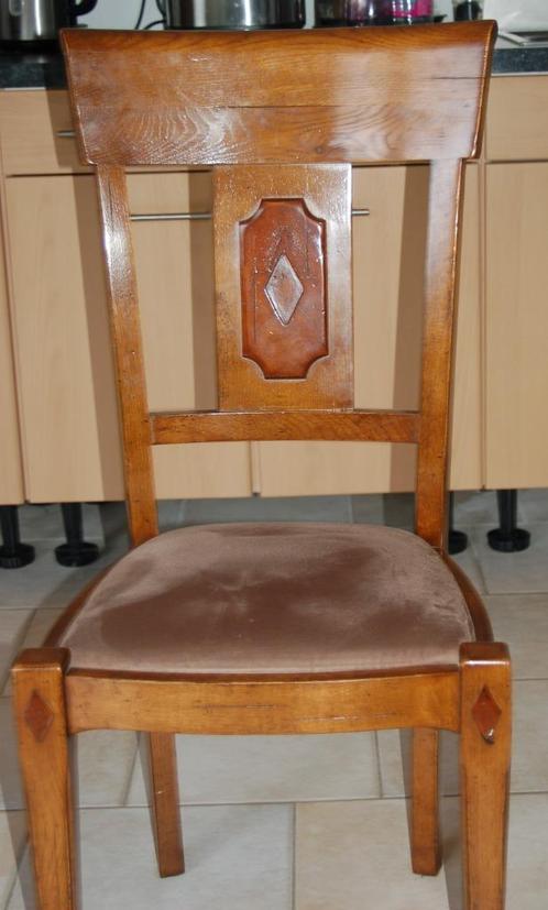 chaises en merisier, Huis en Inrichting, Stoelen, Gebruikt, Vier, Hout, Stof, Ophalen