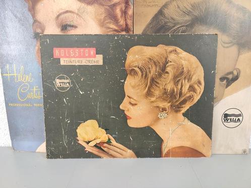 3 1950's kapsalon reclameborden, Antiek en Kunst, Curiosa en Brocante, Ophalen of Verzenden