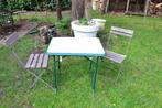table de café avec 2 chaises pliantes, Jardin & Terrasse, Ensembles de jardin, Chaise, 2 places, Autres matériaux, Utilisé