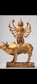 OUD VERGULD MESSING THIA AYUTTHAYA TIENARMIGE SHIVA, Ophalen of Verzenden, Zo goed als nieuw