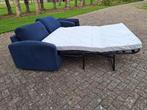 Blauwe bedbank / slaapbank bank en uitklapbaar bed, Gebruikt, Blauw, Ophalen of Verzenden, 220 cm