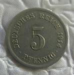 Monnaie munten allemagne 5 pfennig 1914 A, Timbres & Monnaies, Monnaies | Europe | Monnaies euro, Enlèvement ou Envoi, Allemagne