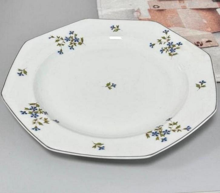 Antiek 1910 porseleinen Frans bord 32cm Limoges de Barbeaux, Antiek en Kunst, Antiek | Servies los, Ophalen of Verzenden