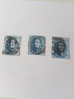 Belgique 1861 timbres leopold 1er non denteles, Met stempel, Gestempeld, Koninklijk huis, Frankeerzegel