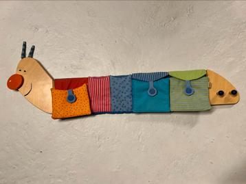 Houten Kapstok HABA met stoffen opbergzakjes, Kinderen en Baby's, Ophalen, Zo goed als nieuw