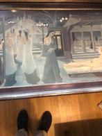 Schilderij (replica) Paul Delvaux, Comme neuf, Peinture, Enlèvement ou Envoi