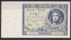 Polen 5 zloty 1930 AU, Postzegels en Munten, Bankbiljetten | Europa | Niet-Eurobiljetten, Ophalen of Verzenden, Polen, Los biljet