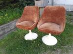 Set van 2 fluwelen stoelen - Jaar 70 - Uitstekende staat, Ophalen, Gebruikt, Twee, Bruin