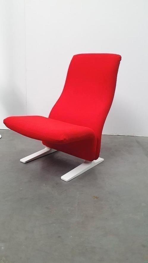 Artifort Paulin concorde kwekkie rood retro, Huis en Inrichting, Fauteuils, Gebruikt, Metaal, Stof, Ophalen