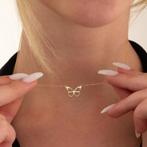 Gouden vlinderketting, Handtassen en Accessoires, Kettingen, Nieuw, Goud, Goud, Met hanger