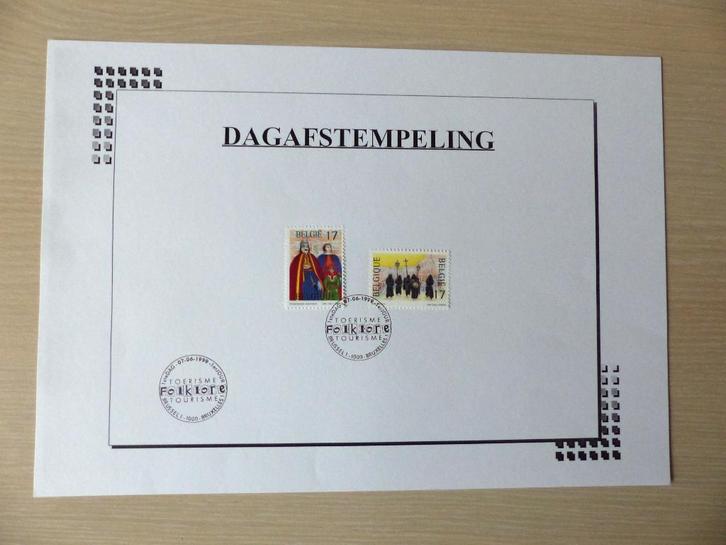 1999 : Timbres 2823/24 Folklore - 1ier jour, Timbres & Monnaies, Timbres | Europe | Belgique, Affranchi, Enlèvement ou Envoi