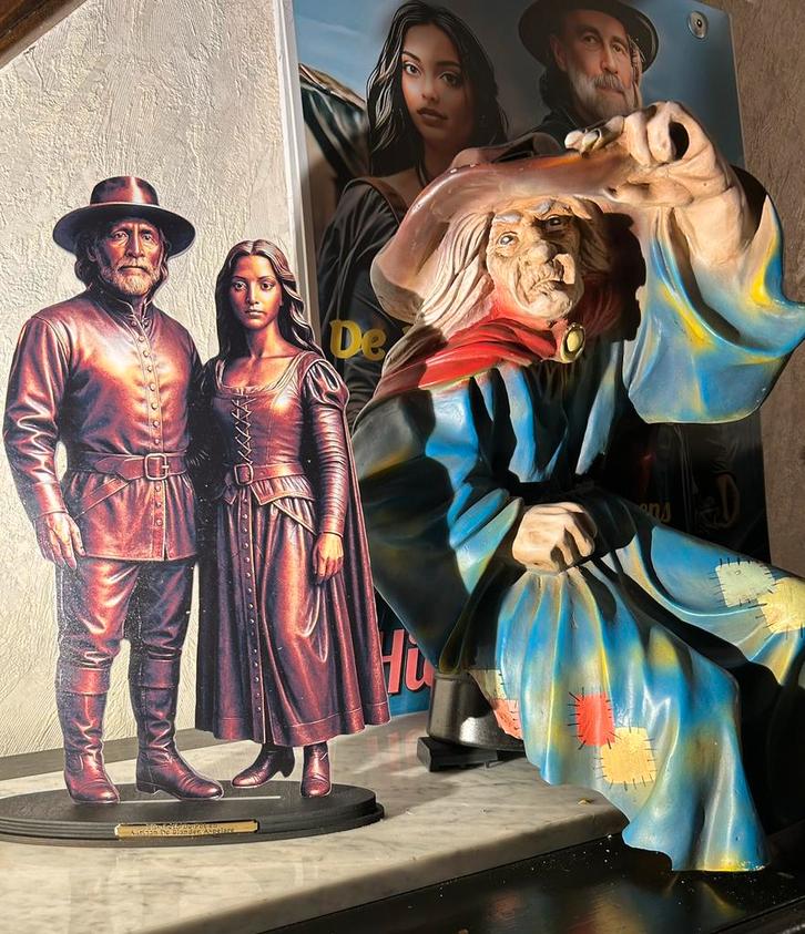 Groot 2D acrylbeeld Elisabeth De Pot, de heks van Aspelare, Antiek en Kunst, Kunst | Overige Kunst, Ophalen of Verzenden