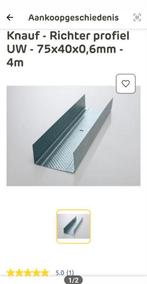 Knauf - Richter profiel UW - 75x40x0,6mm - 4m, Doe-het-zelf en Bouw, Metalen, Ophalen, Nieuw